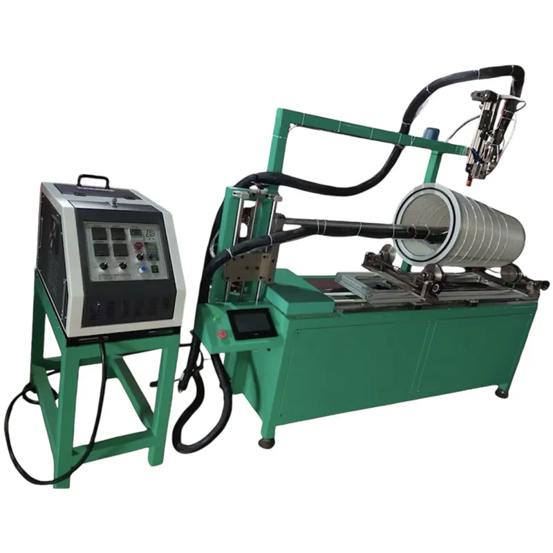 automatic cone air filter gluing & dispensing machine