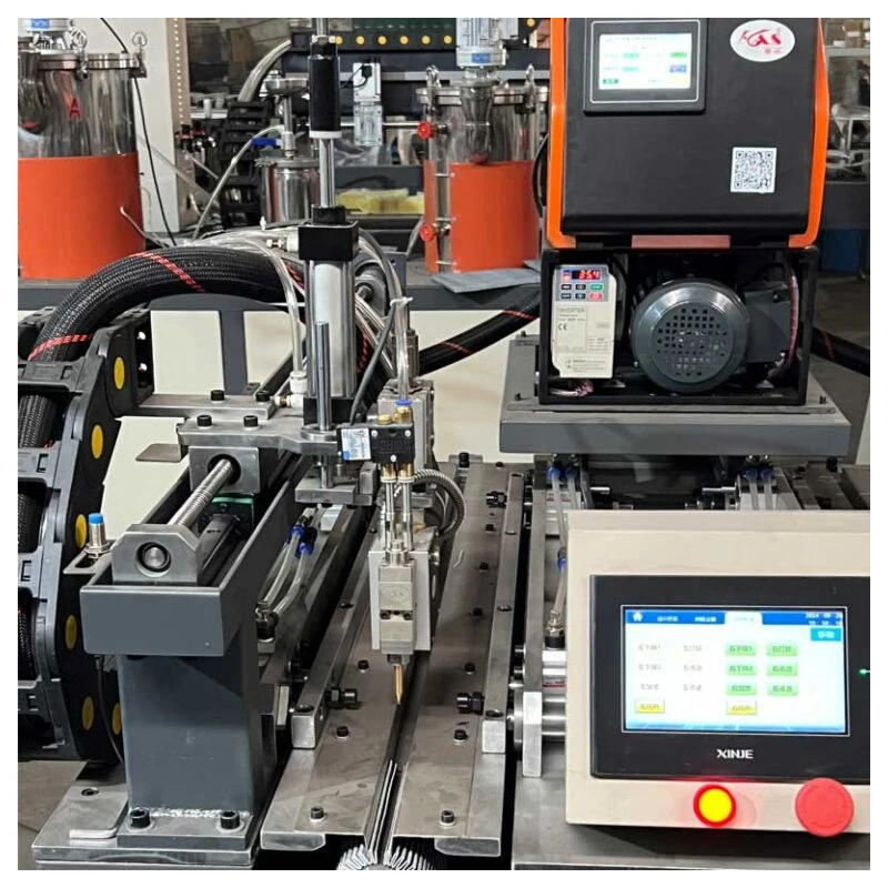 two station oil filter paper end bonding machine