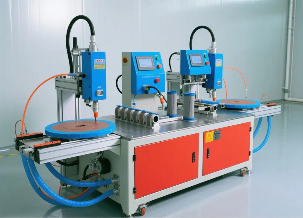 hot melt adhesive machine for end cover key equipment for filter production (2)