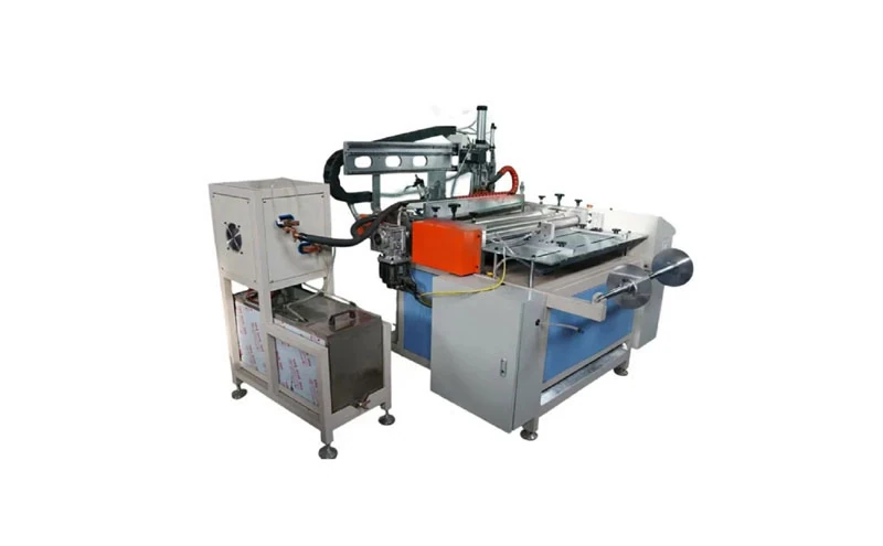 cnc automatic roll cross cutting machine, plc touch screen mesh filter cloth cutting machine, white background product photo